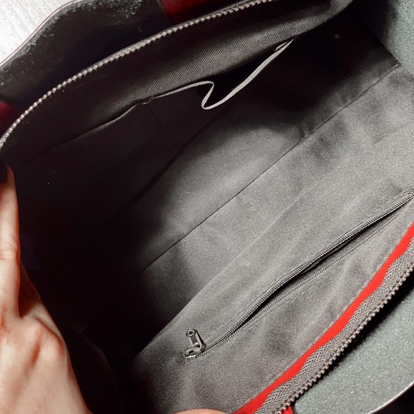 Red Tote Bag PU Leather with Shoulder Strap - Picture 7 of 9